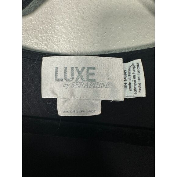 Seraphine Luxe Paityn Maternity Silk Wrap Dress Black Floral Size 2 - Picture 8 of 8